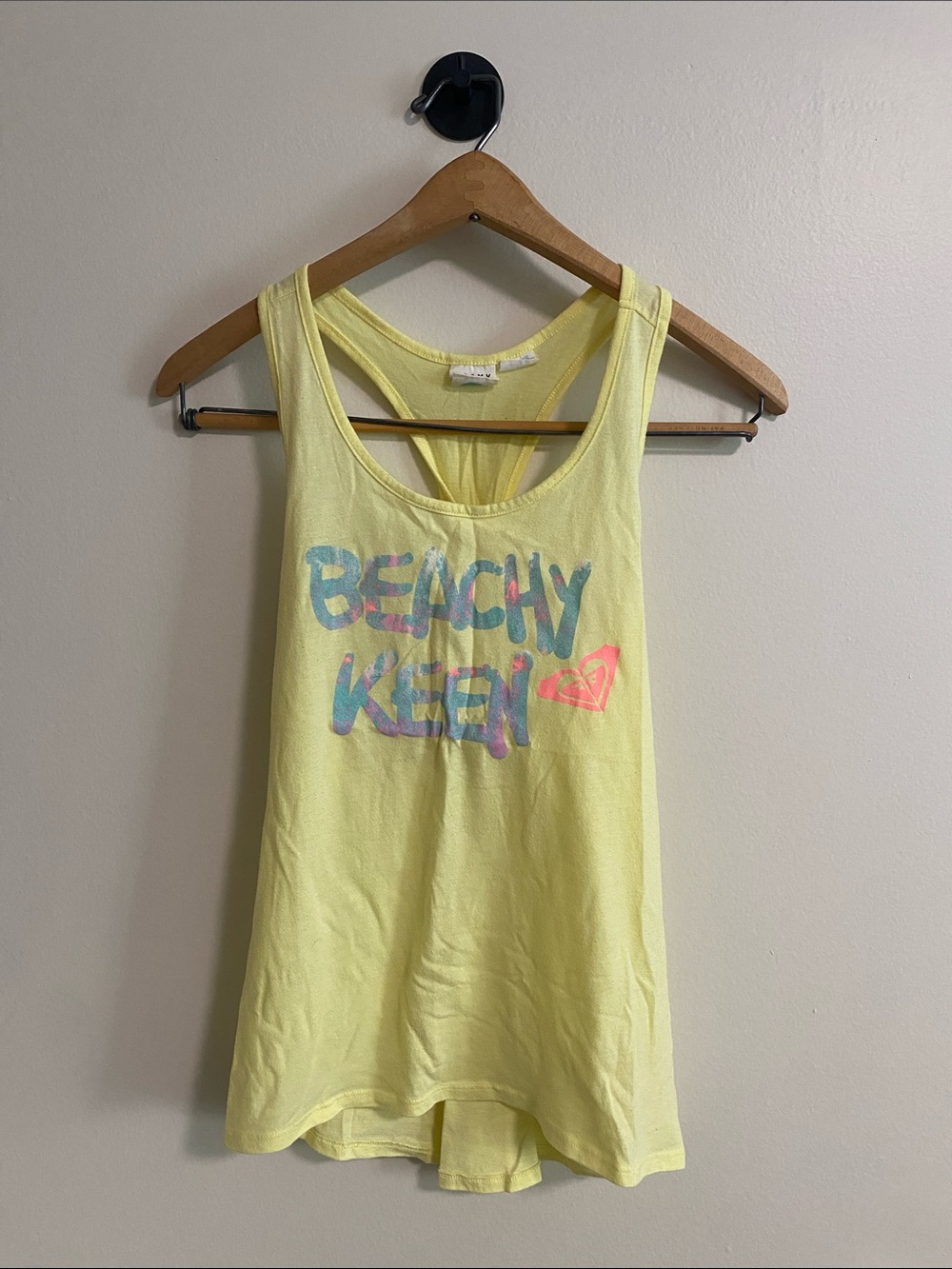 Roxy Light Yellow Girl’s Tank Top with Twisted Racerback
